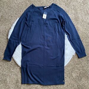 Roxy Winter Story Sweater Dress Long Sleeve Blue New Womens Size XL